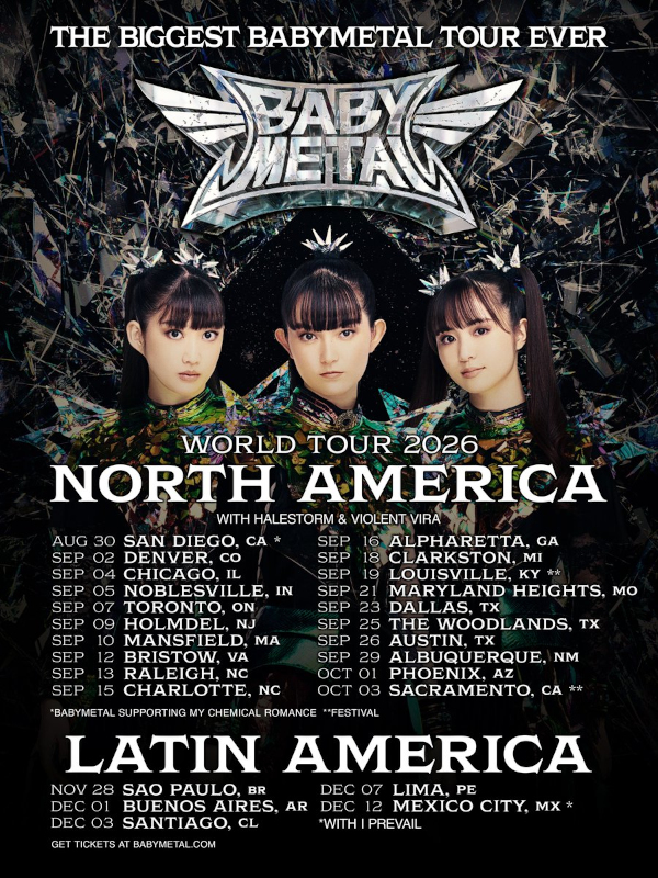 BABYMETAL WORLD TOUR 2026 NA